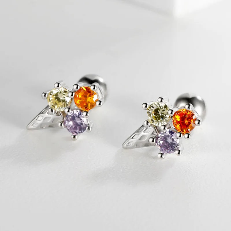 Aretes Helado con Zirconia
