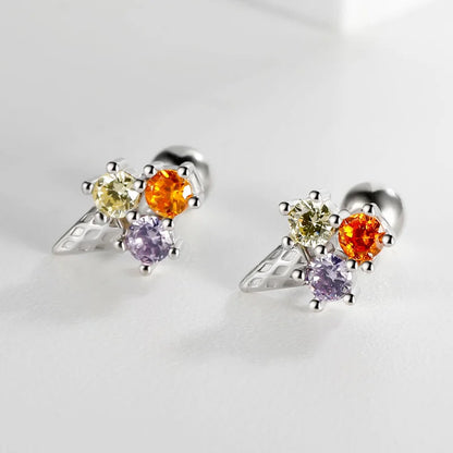 Aretes Helado con Zirconia
