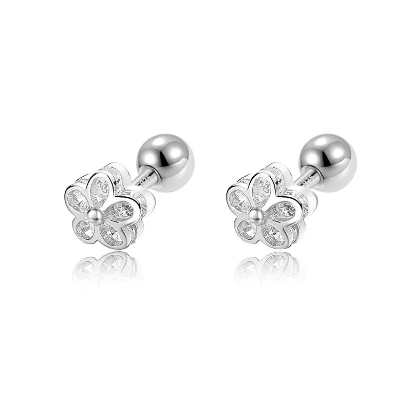 Aretes Flor Brillante con Zirconias