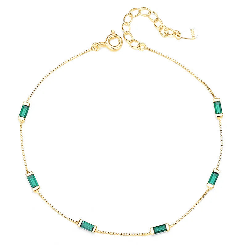 Pulsera con Zirconia Cuadrada Verde