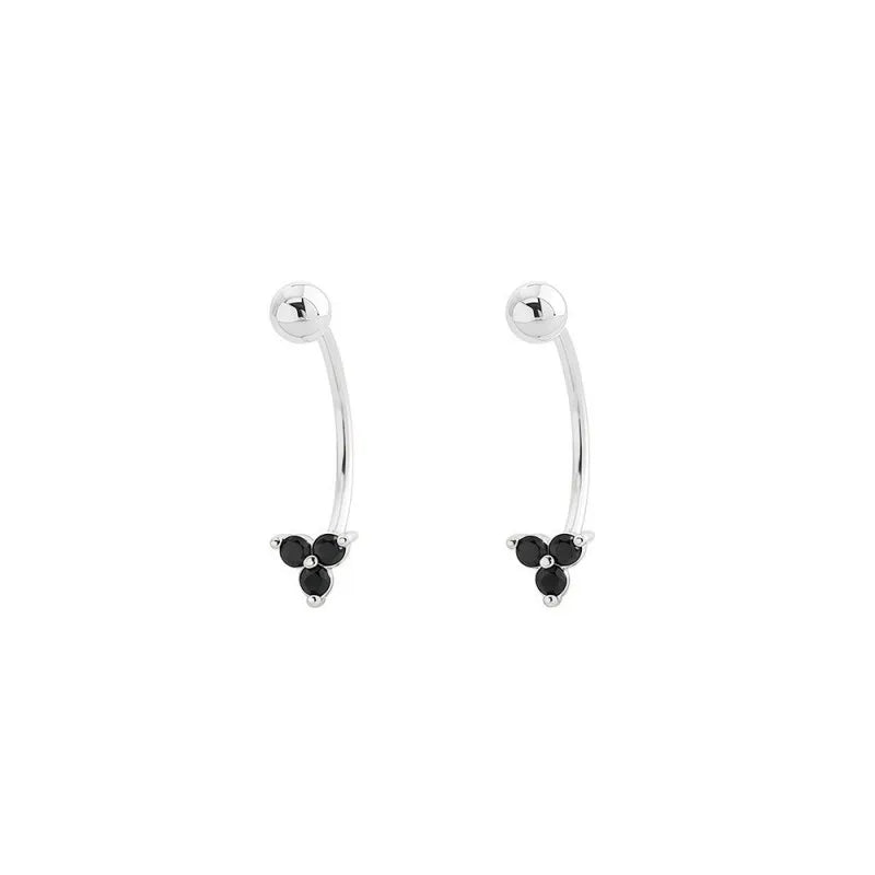 Aretes en C con Tréboles de Zirconia
