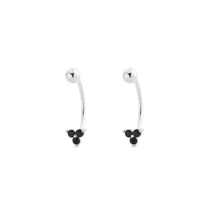 Aretes en C con Tréboles de Zirconia