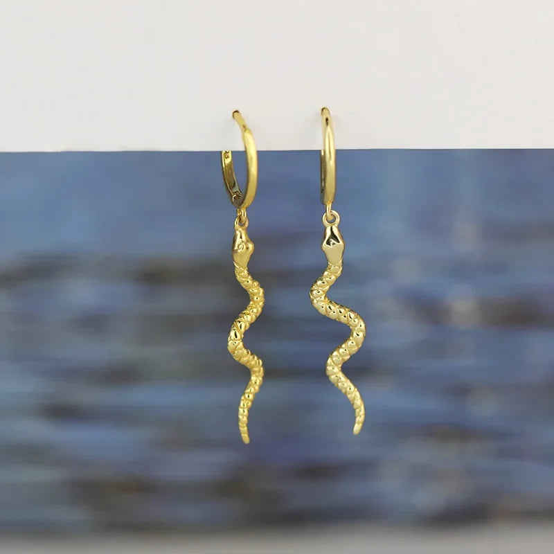 Arracadas con Serpiente Colgante