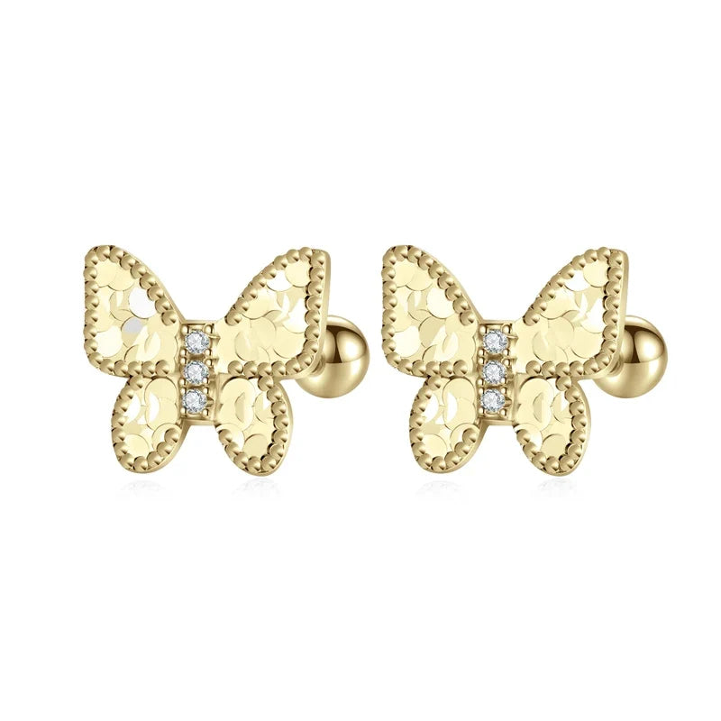 Aretes Mariposa con Cierre de Rosca