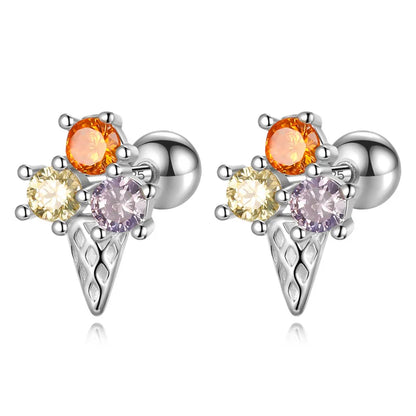 Aretes Helado con Zirconia