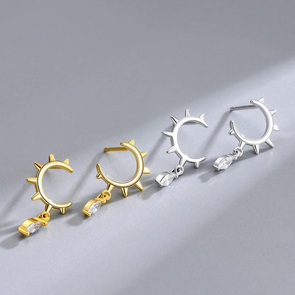 Aretes Medio Aro con Zirconias Marquesa