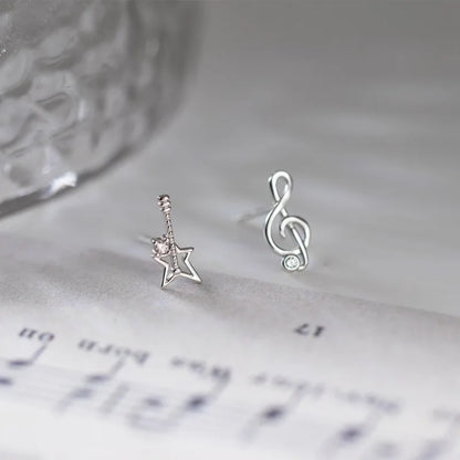 Aretes Asimétricos Nota Musical y Violín