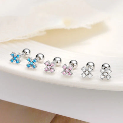 Aretes Cruz con Zirconias de Color