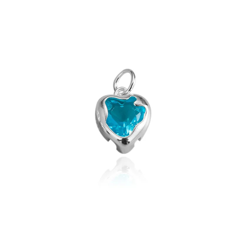 Dije Corazón de Zirconia Blanca, Azul o Rosa
