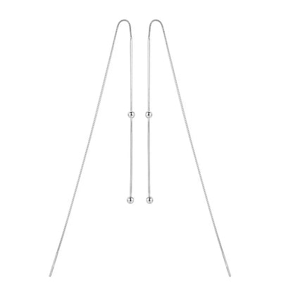 Aretes Largos de Cadena con Esferas