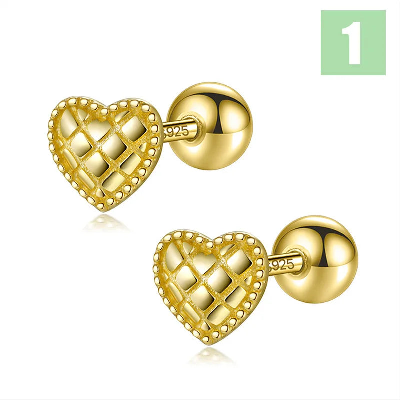 Aretes Corazón en Cuatro Estilos