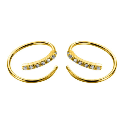 Arracadas Mini Dobles con Zirconias para Cartílago