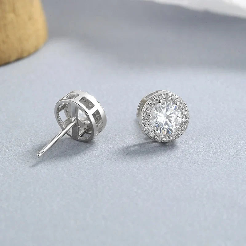 Aretes Botón Redondo en Tres Tamaños