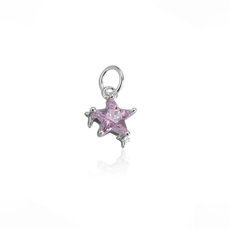 Dije Estrella de Zirconia Blanca, Azul o Rosa