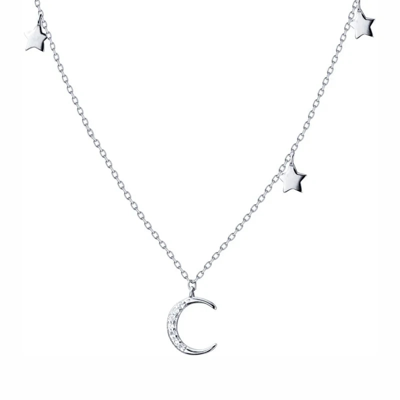 Collar Corto Luna y Estrella