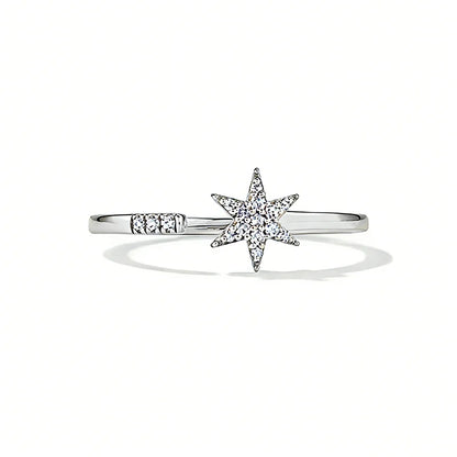 Anillo Abierto Estrella con Zirconias