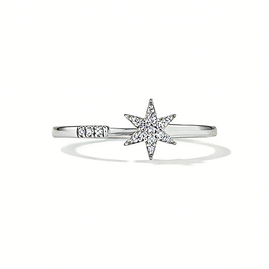 Anillo Abierto Estrella con Zirconias