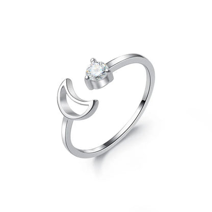 Anillo Abierto Luna con Zirconias
