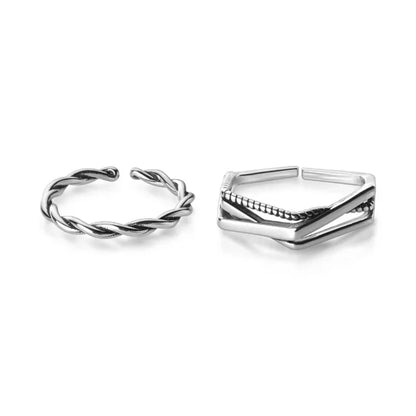 Anillo Trenzado Cruzado Vintage