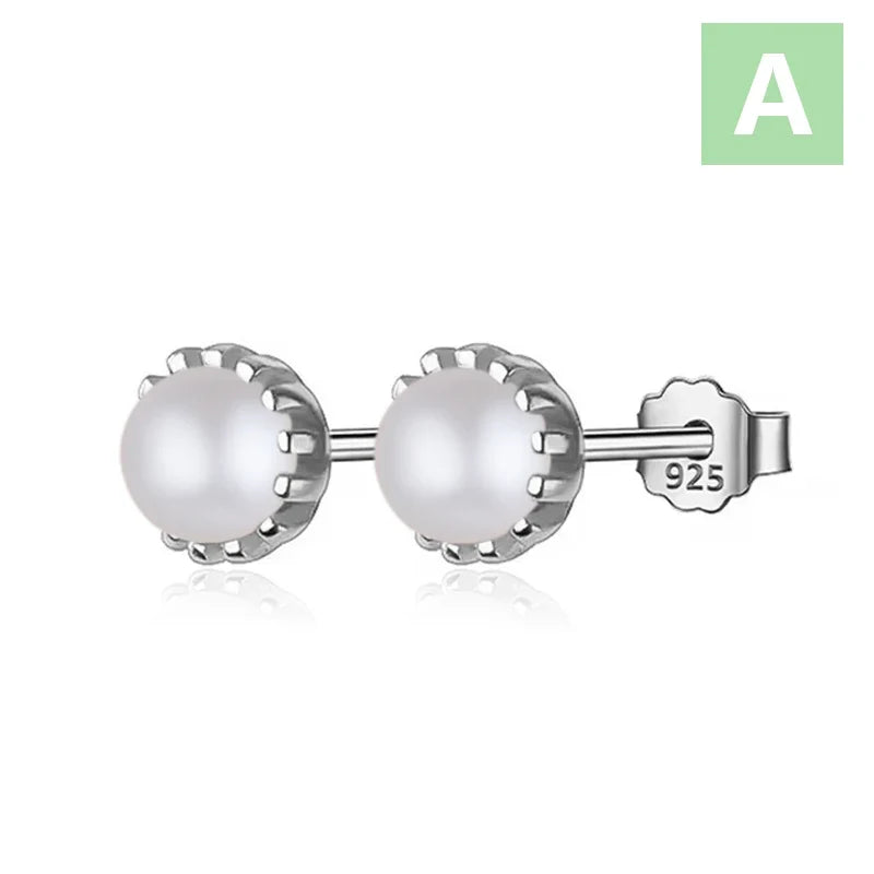 Aretes Perla Minimalistas en Seis Estilos