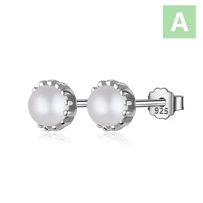 Aretes Perla Minimalistas en Seis Estilos