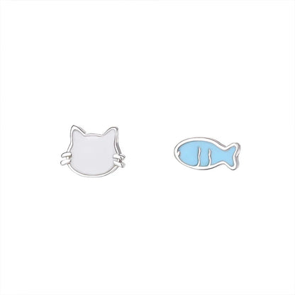 Aretes Gatito y Pez