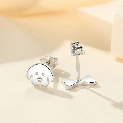 Aretes Asimétricos Perrito y Hueso