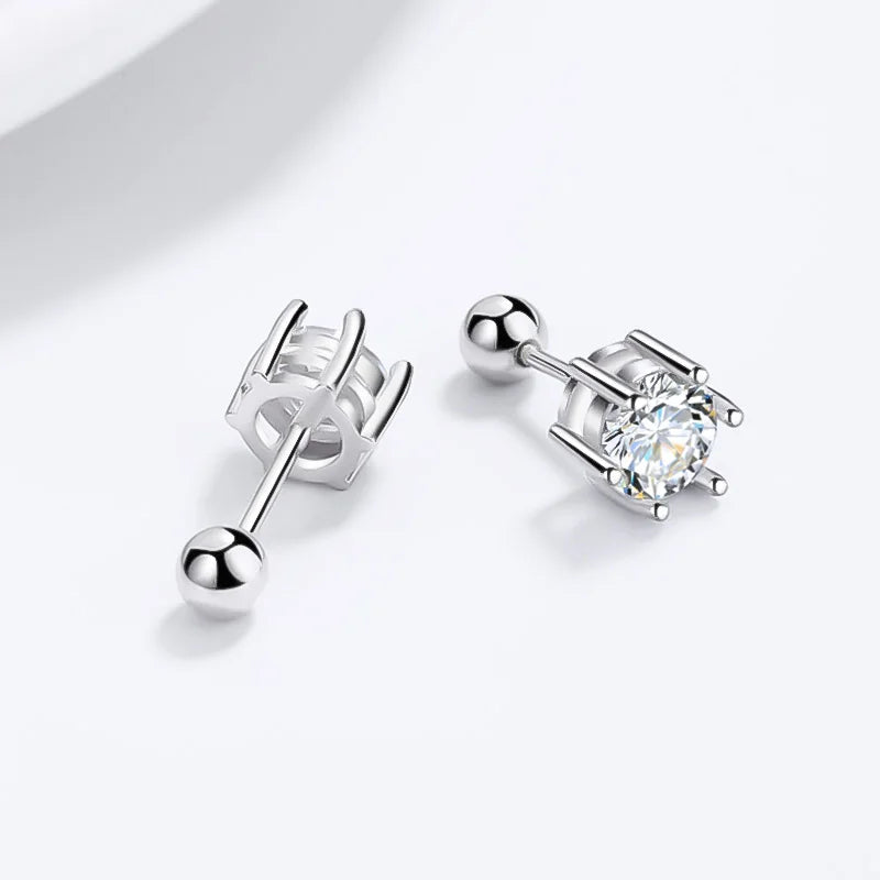 Aretes Zirconia de Seis Garras Dorados o Plateados