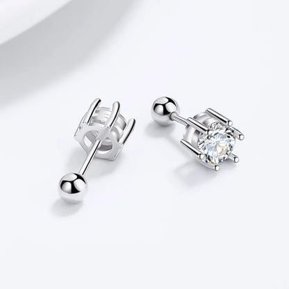 Aretes Zirconia de Seis Garras Dorados o Plateados