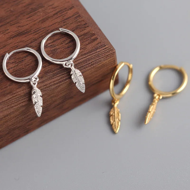 Arracadas Pluma Minimalistas