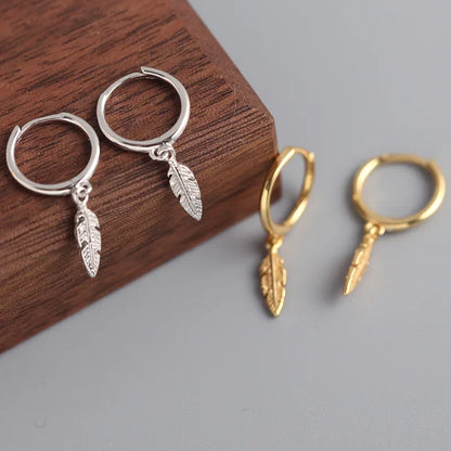 Arracadas Pluma Minimalistas
