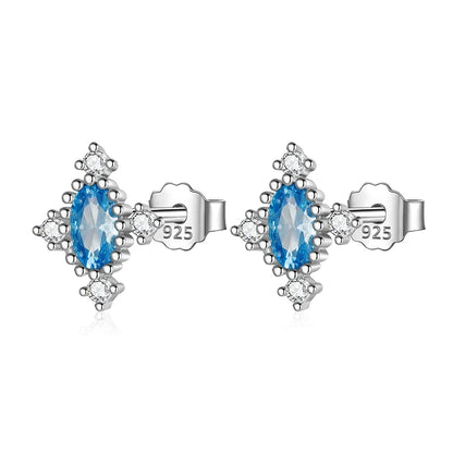 Aretes Geométricos con Zirconia de Color