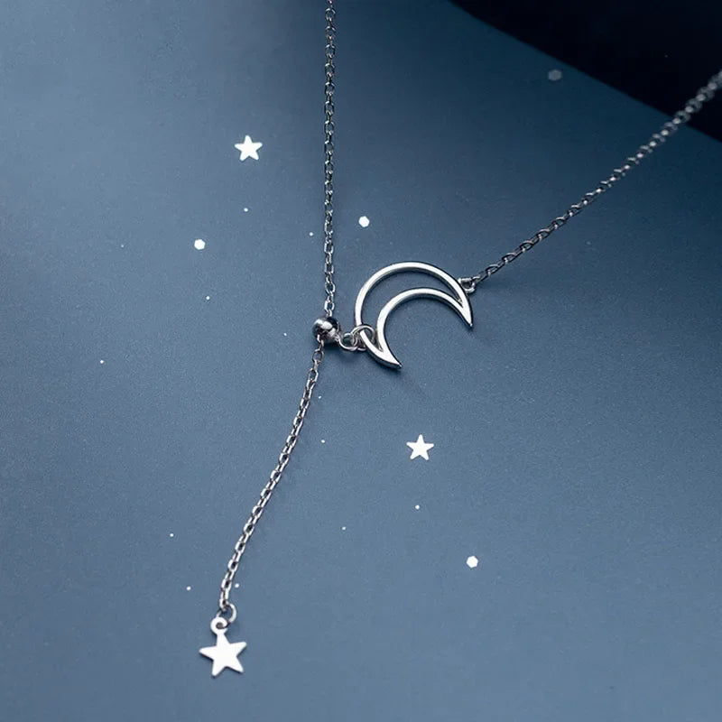 Collar Gargantilla Luna y Estrella con Borla