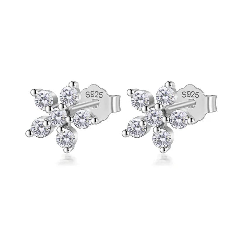 Aretes Flor con Zirconias de Color