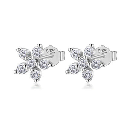 Aretes Flor con Zirconias de Color