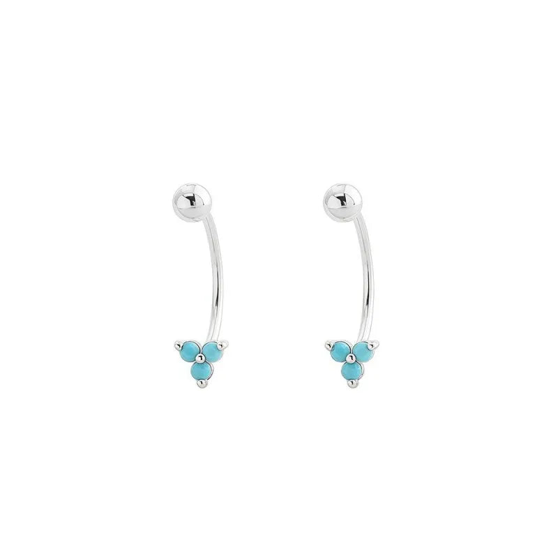 Aretes en C con Tréboles de Zirconia