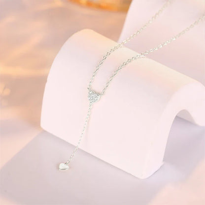 Collar en Y Corazón con Flecos