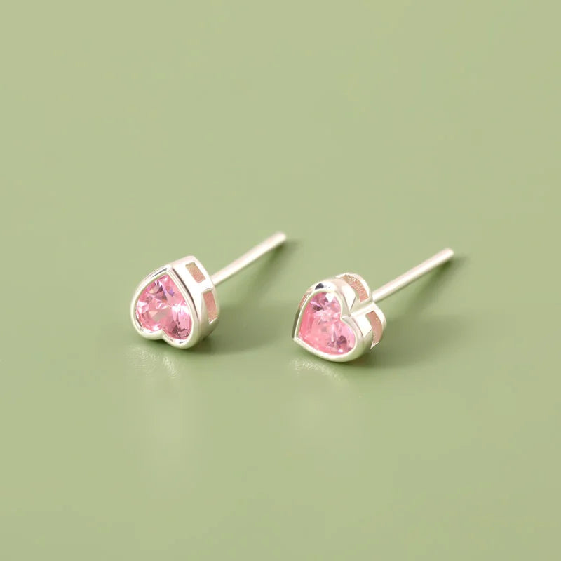 Aretes Corazón en Blanco, Azul o Rosa