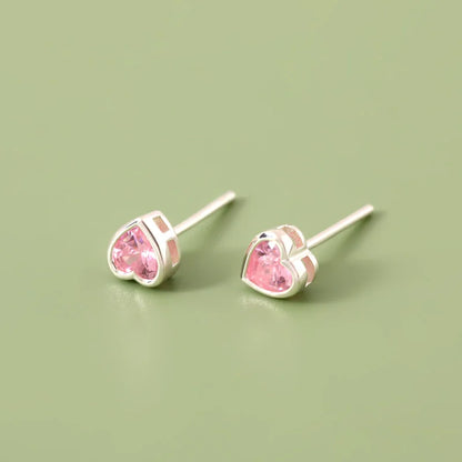 Aretes Corazón en Blanco, Azul o Rosa