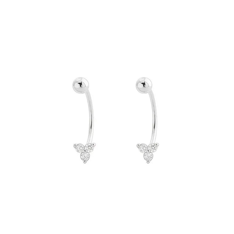 Aretes en C con Tréboles de Zirconia