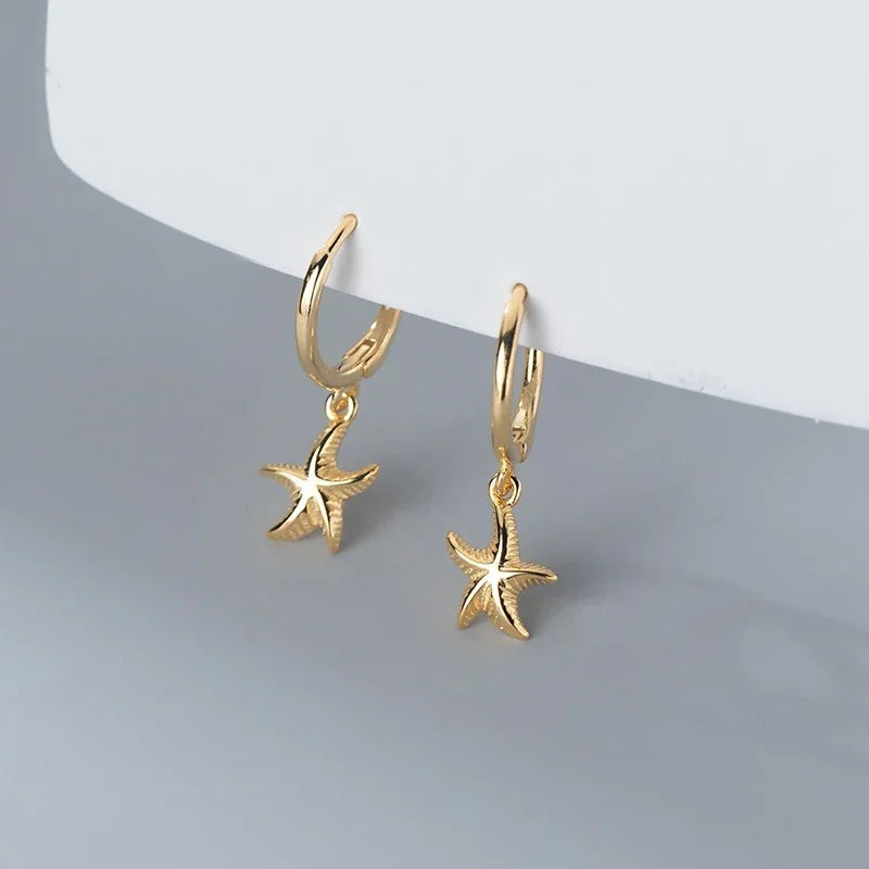 Arracadas con Estrella de Mar Colgante