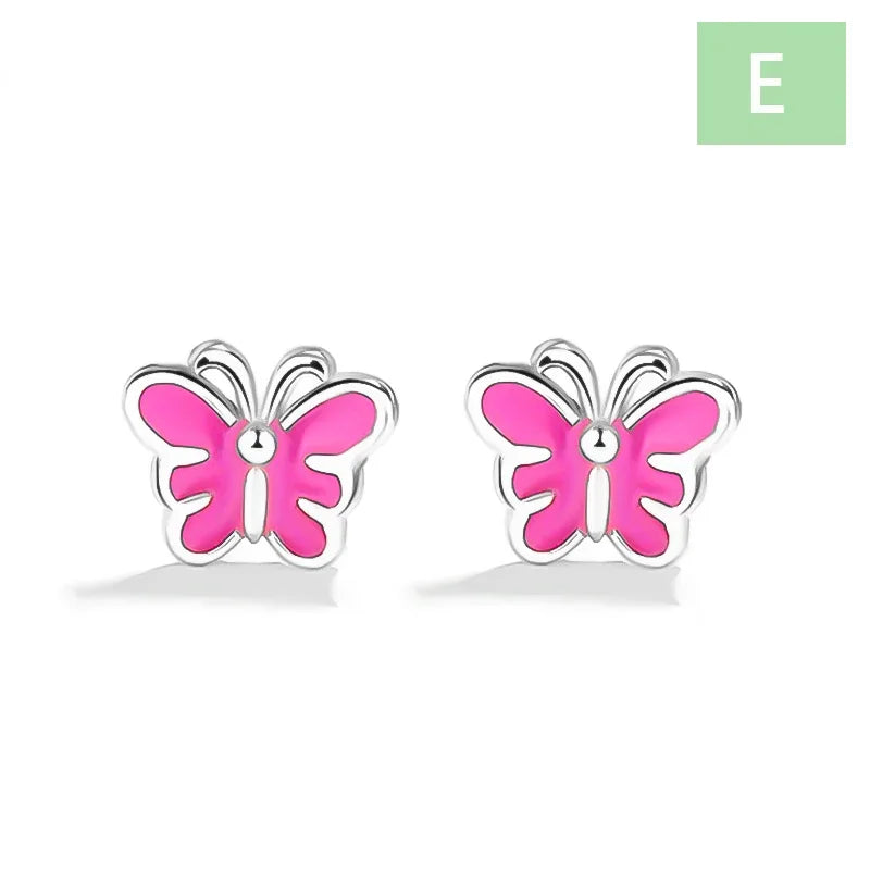 Aretes Esmaltados Pastelito, Panda y Libélula