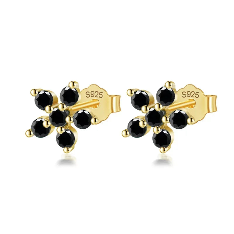 Aretes Flor con Zirconias de Color
