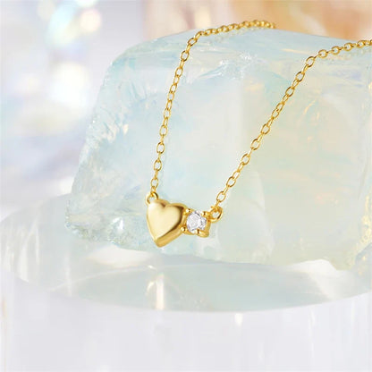 Collar Corazón Dorado con Zirconias