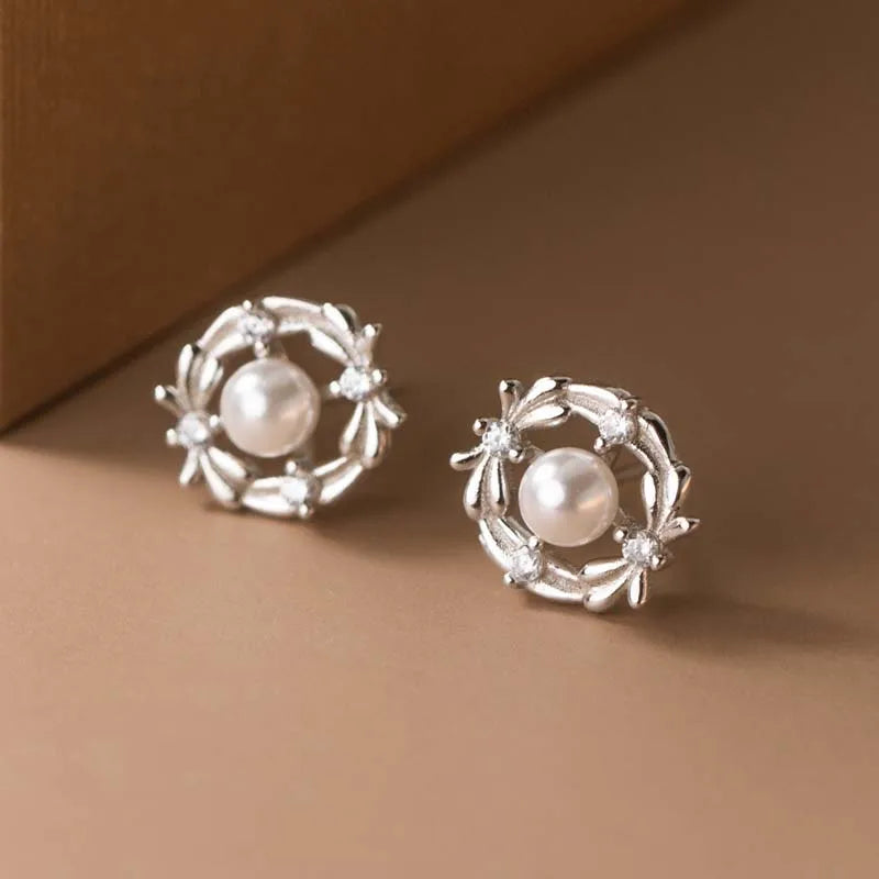 Aretes de Perla con Zirconias