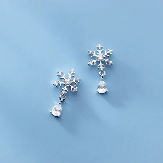 Aretes Nieve Navideña