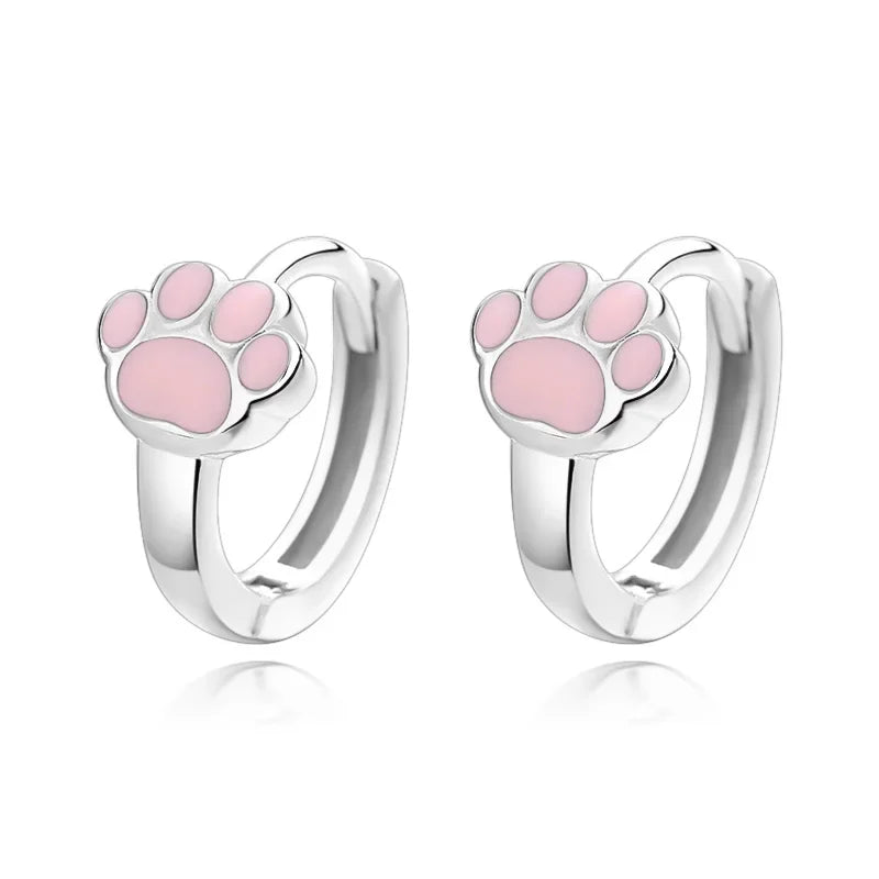 Arracadas Huellita de Gato Rosa