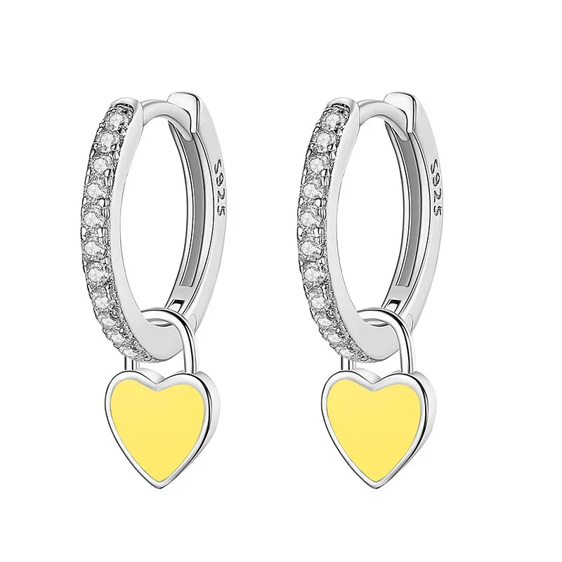 Arracadas con Corazón Esmaltado
