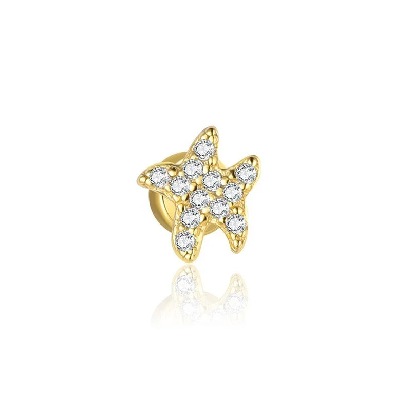 Aretes Estrella de Mar, Concha y Sirena