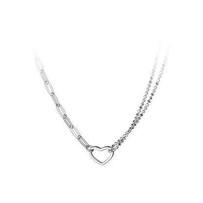 Collar Cadena de Bolitas con Corazón